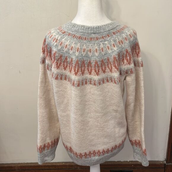 Evolution by Cyrus cream gray mauve long sleeve sweater Size XL EUC - Picture 4 of 6